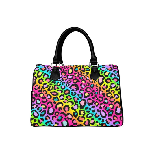 Rainbow Leopard Boston Handbag