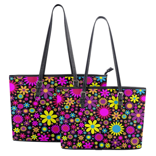 Funky Retro Flowers Tote Bag