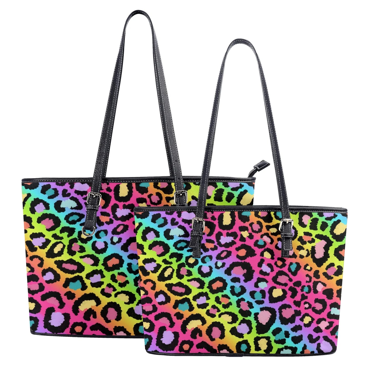 Rainbow Leopard Tote Bag