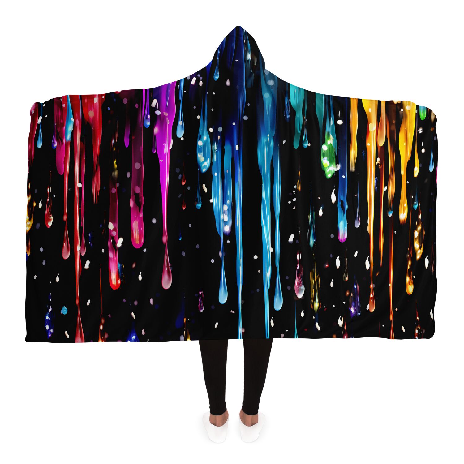 Rainbow Drips Hooded Blanket – Offbeat Sweetie