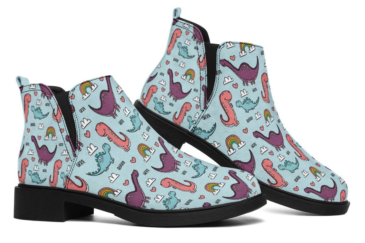 Dinos And Rainbows Ankle Boots