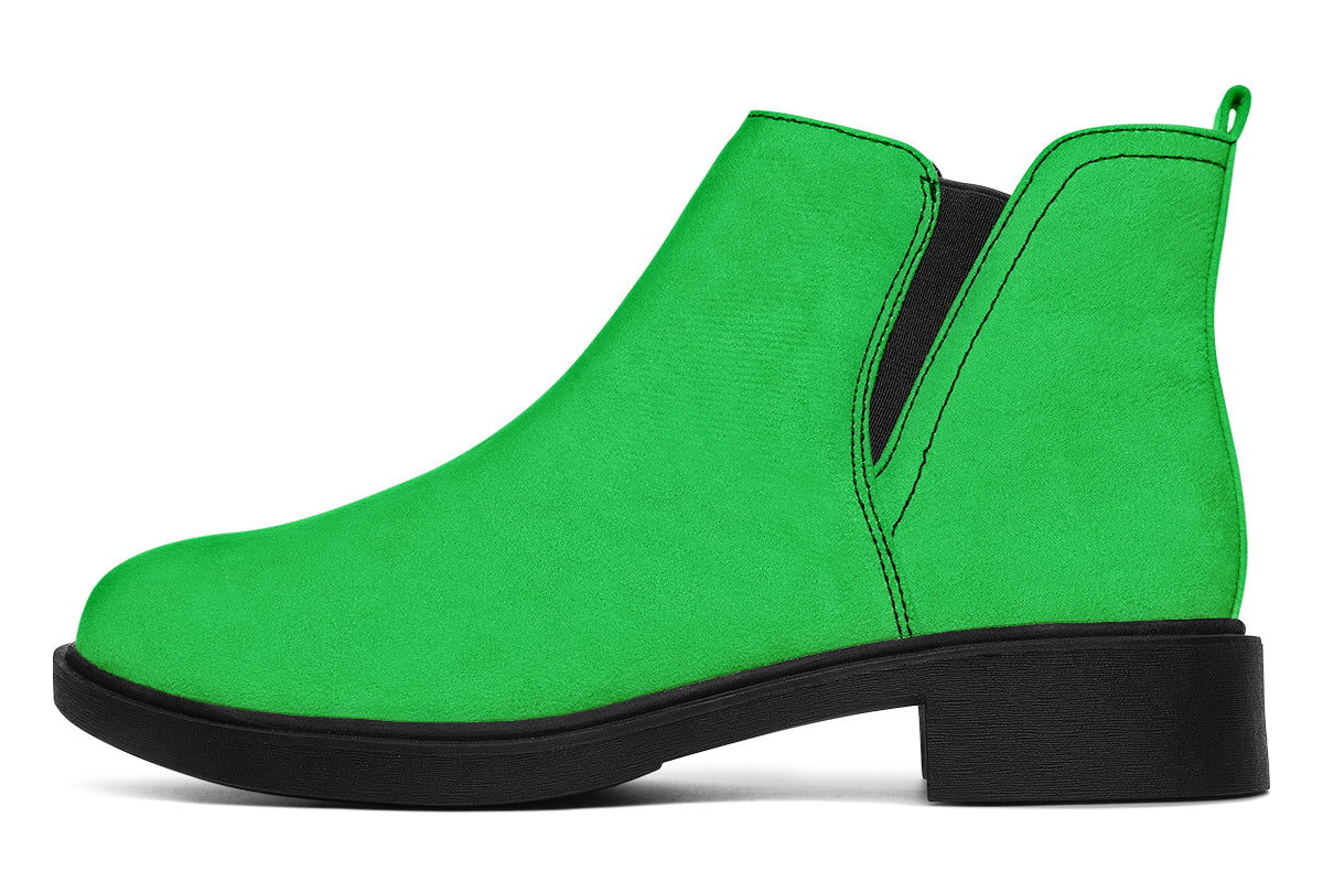 Green And Purple Mismatch Ankle Boots