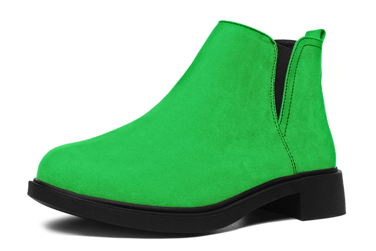 Green And Purple Mismatch Ankle Boots