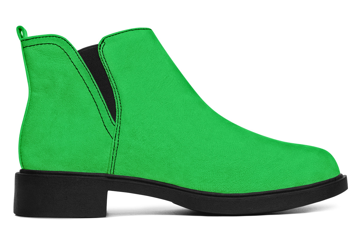 Green And Purple Mismatch Ankle Boots