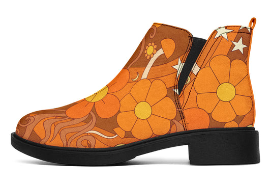 Molly's Mismatched Retro Daisies Ankle Boots