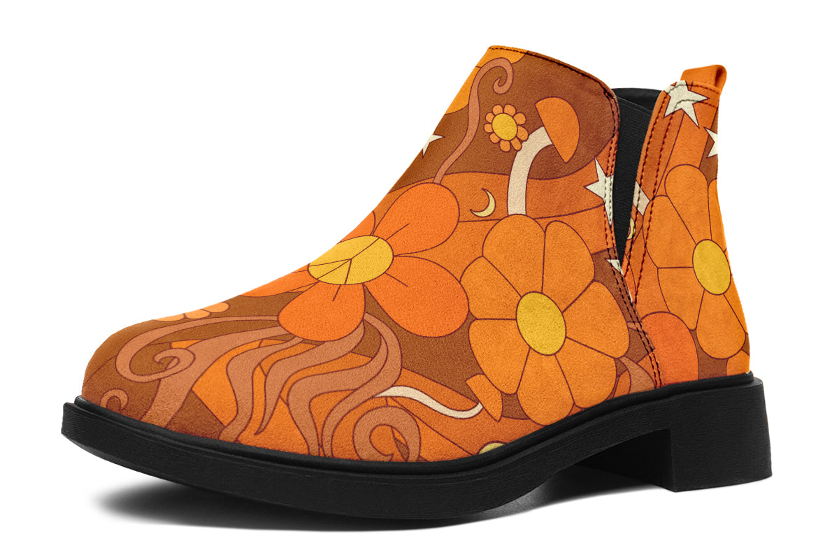 Molly's Mismatched Retro Daisies Ankle Boots