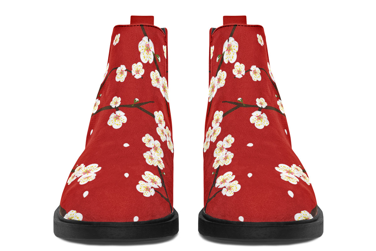 Plum Blossoms Ankle Boots
