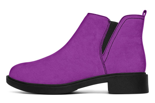 Purple And Pink Mismatch Ankle Boots