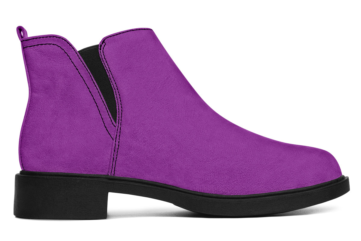 Purple And Pink Mismatch Ankle Boots