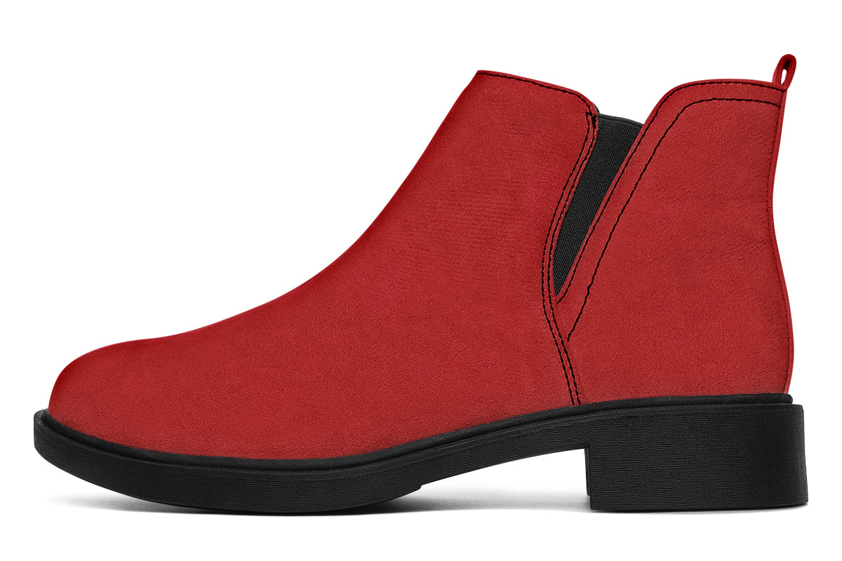 Purple And Red Mismatch Ankle Boots