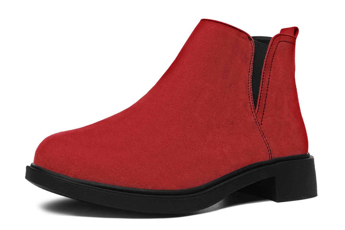 Purple And Red Mismatch Ankle Boots