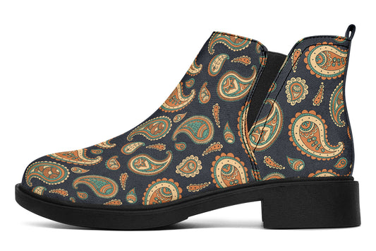 Retro Paisley Ankle Boots