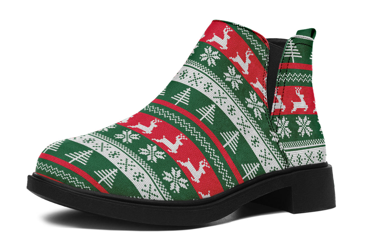 Ugly Christmas Ankle Boots