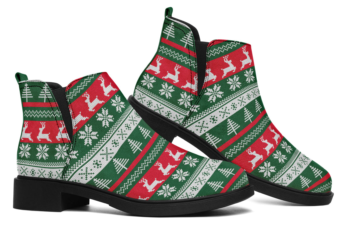 Ugly Christmas Ankle Boots