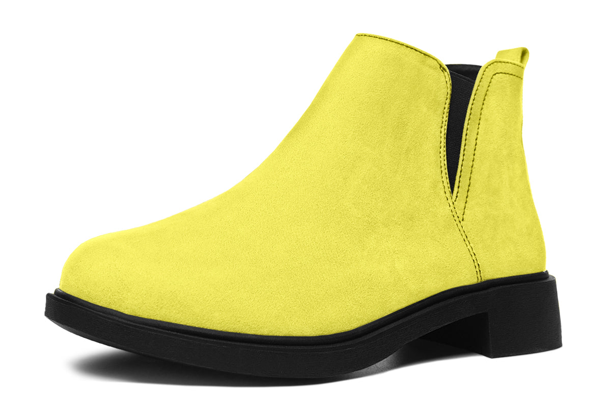 Yellow And Purple Mismatch Ankle Boots