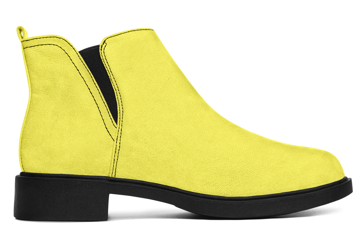 Yellow And Purple Mismatch Ankle Boots