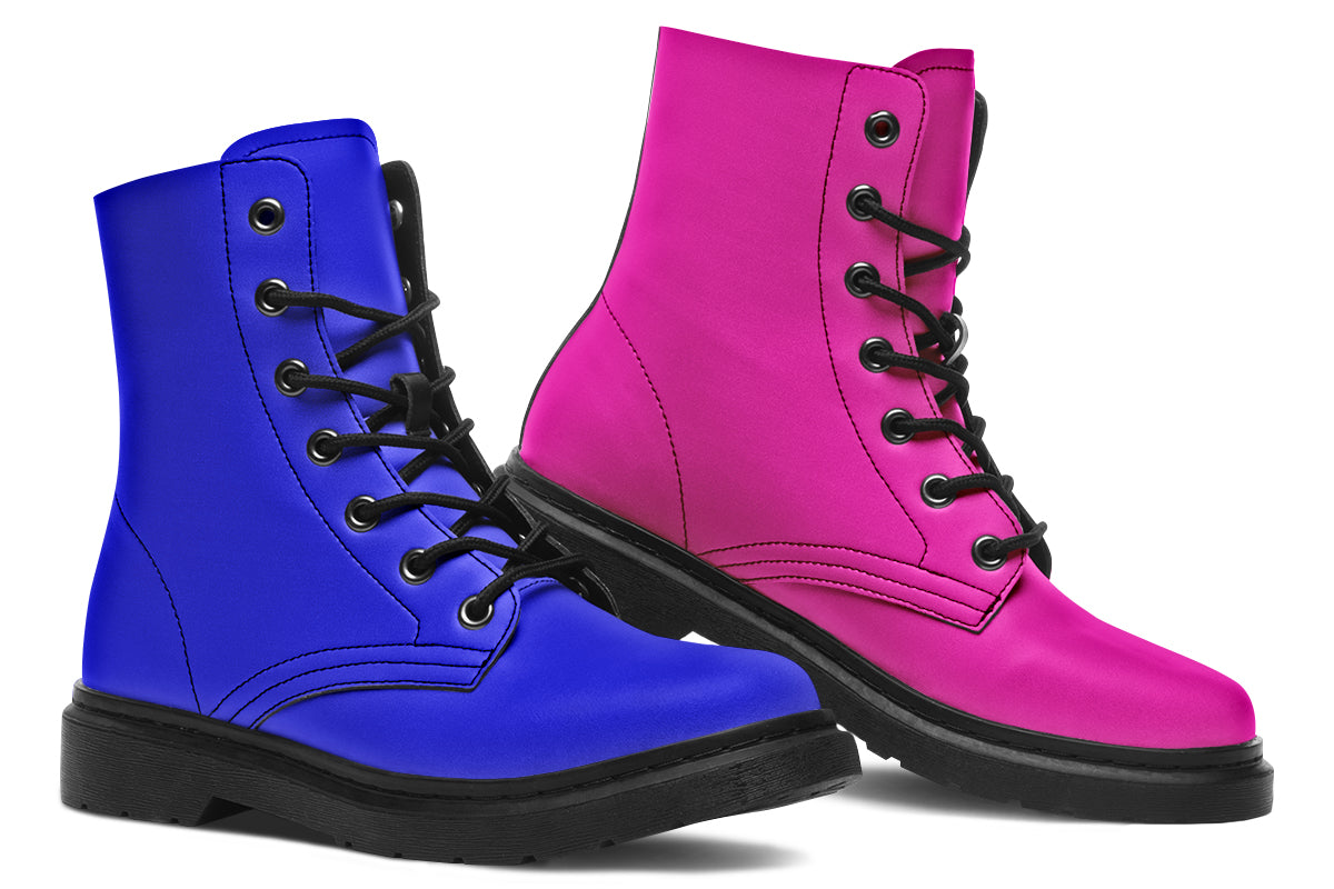 Blue And Pink Mismatch Boots