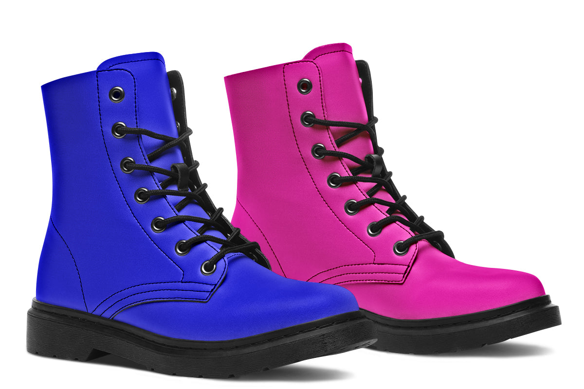 Blue And Pink Mismatch Boots