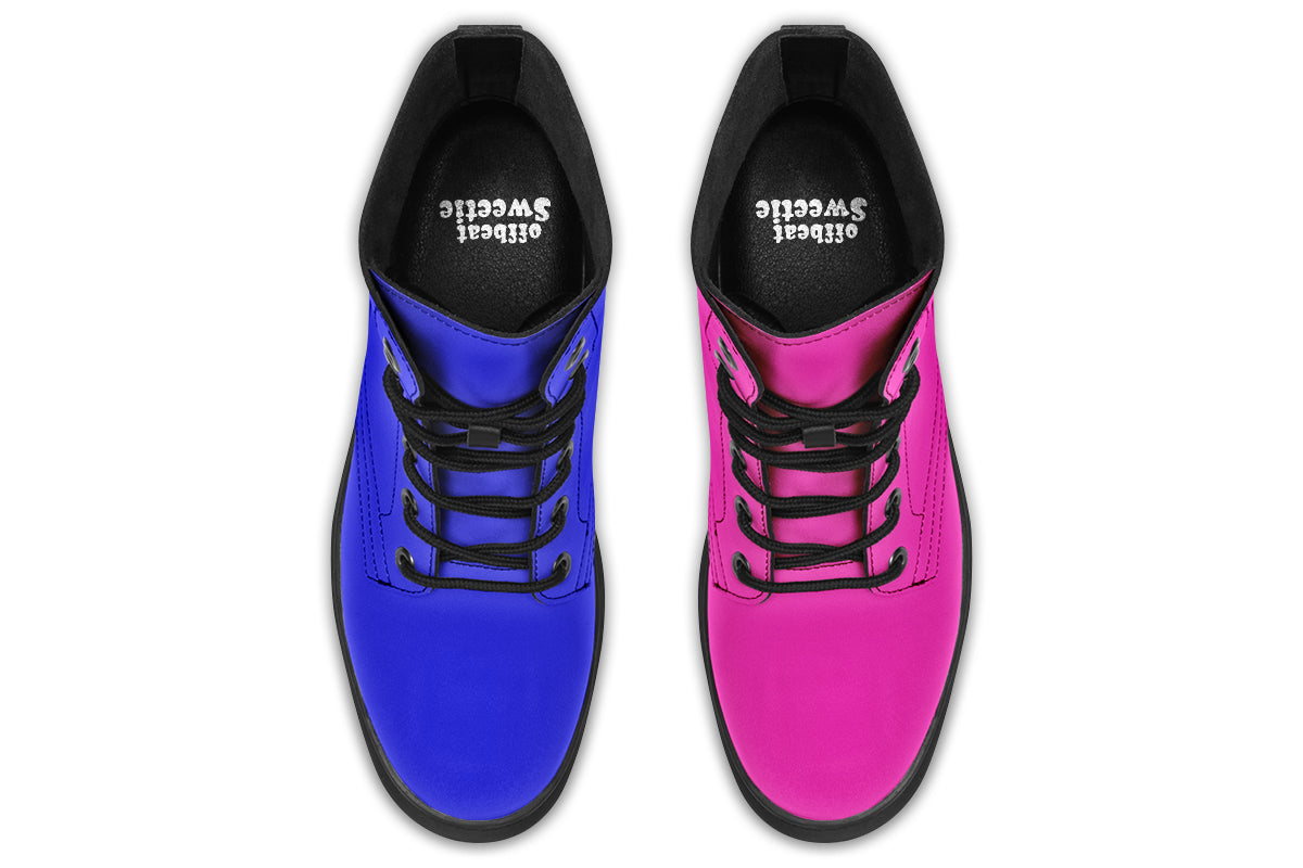 Blue And Pink Mismatch Boots