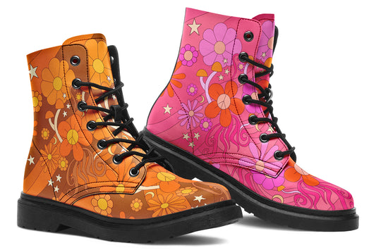 Mollys Mismatched Retro Daisies Boots