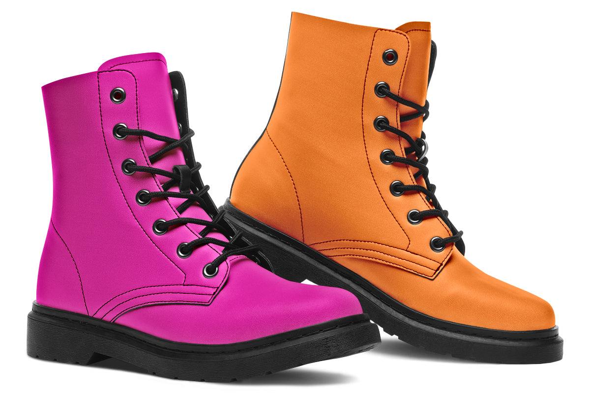 Pink And Orange Mismatch Boots