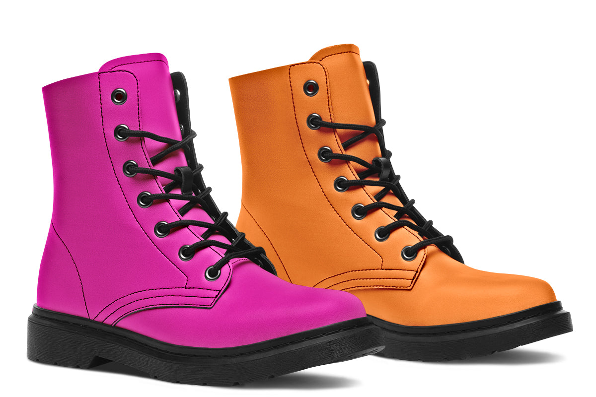 Pink And Orange Mismatch Boots