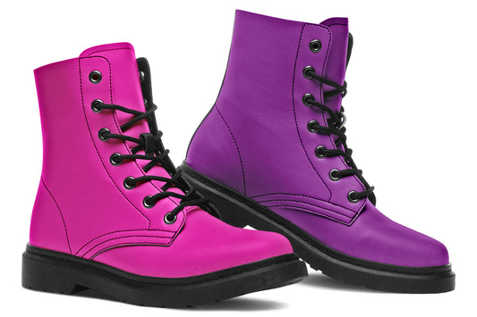 Purple And Pink Mismatch Boots