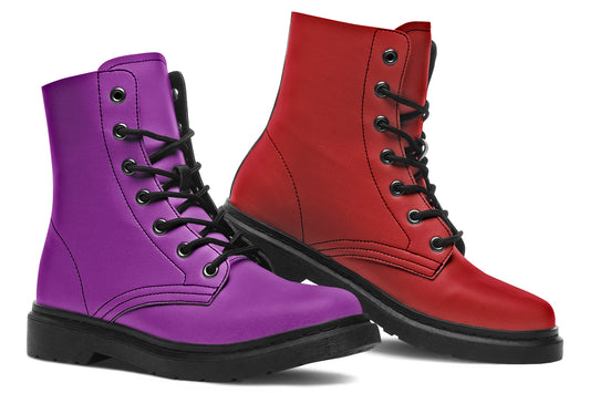 Purple And Red Mismatch Boots