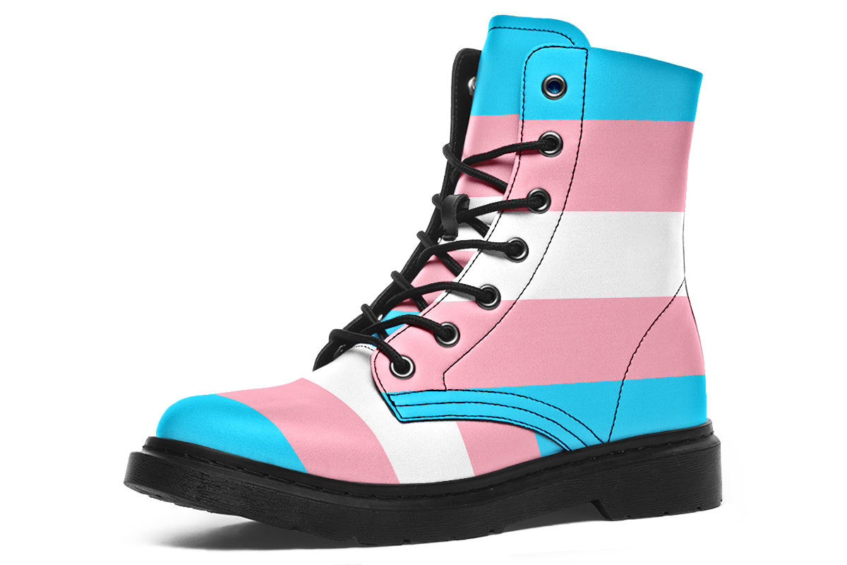 Trans Flag Boots