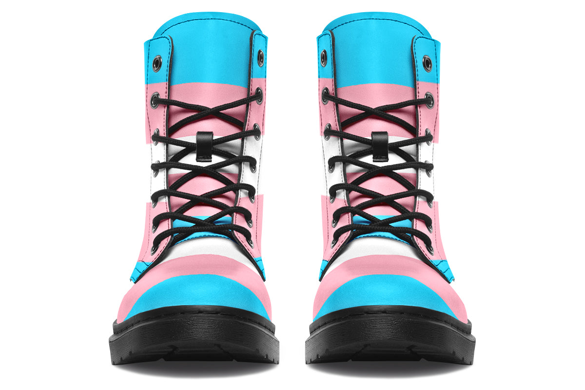 Trans Flag Boots