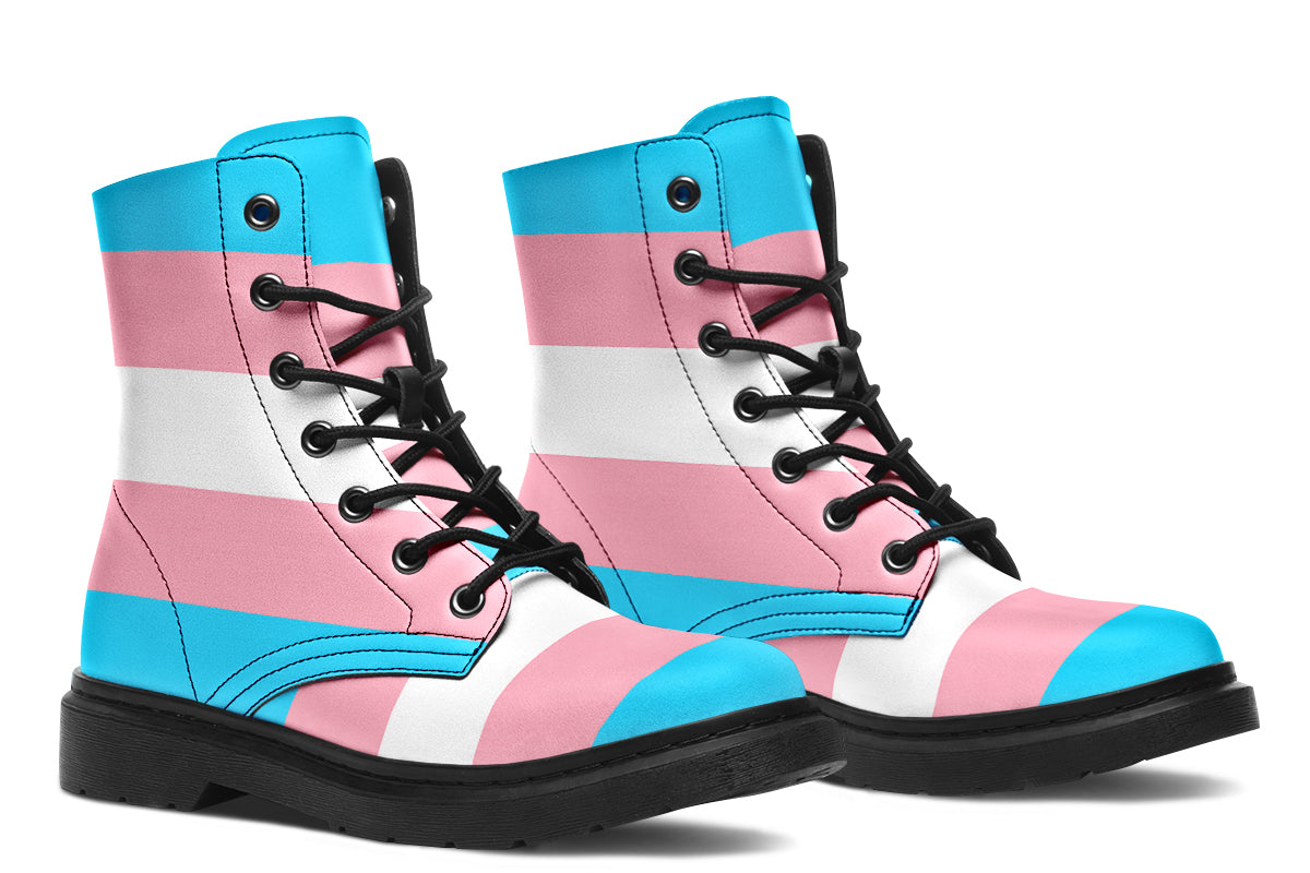 Trans Flag Boots