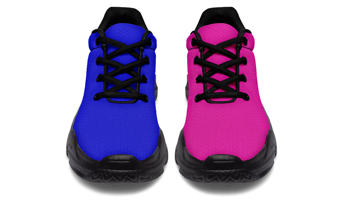 Blue And Pink Mismatch Chunky Sneakers