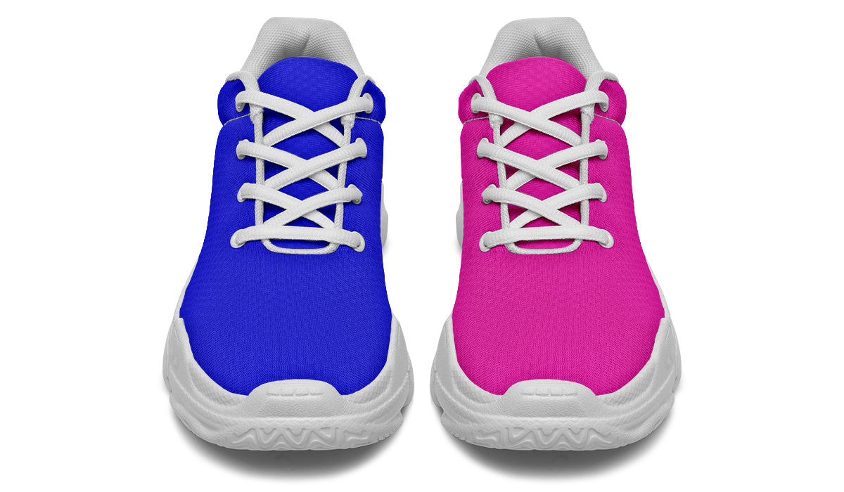 Blue And Pink Mismatch Chunky Sneakers