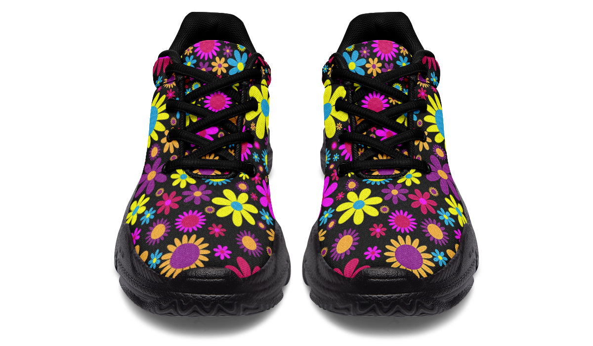 Funky Retro Flowers Chunky Sneakers