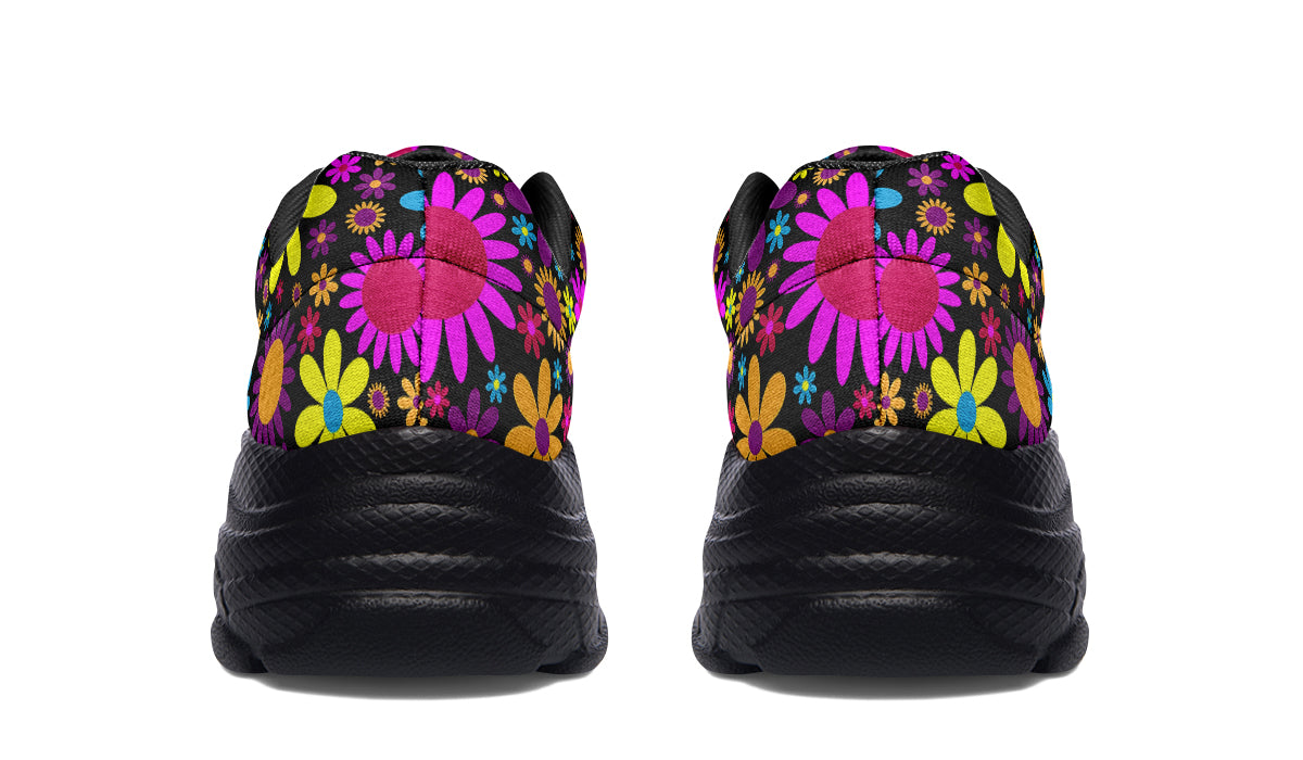 Funky Retro Flowers Chunky Sneakers