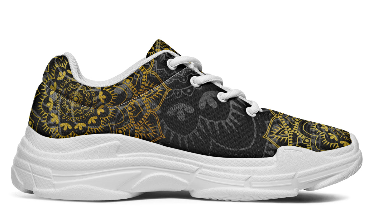 Golden Mandala Chunky Sneakers