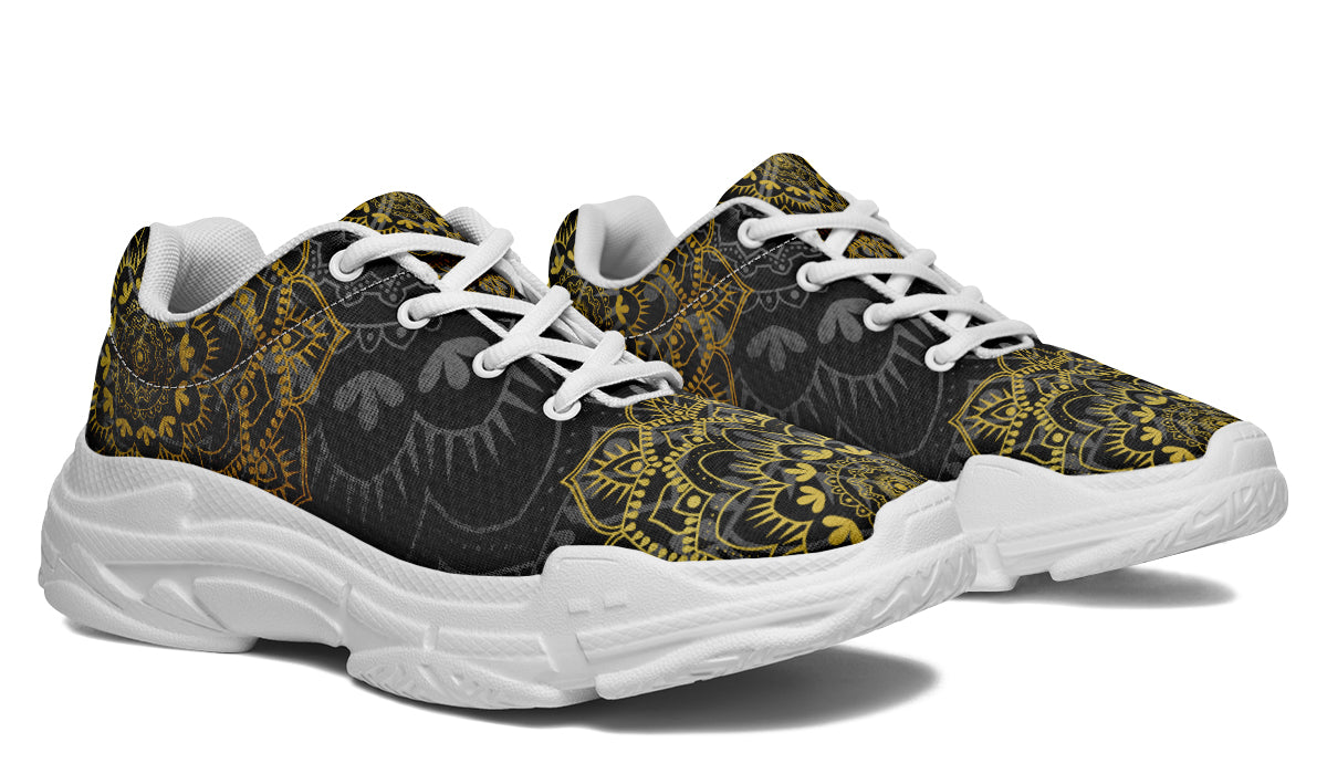 Golden Mandala Chunky Sneakers