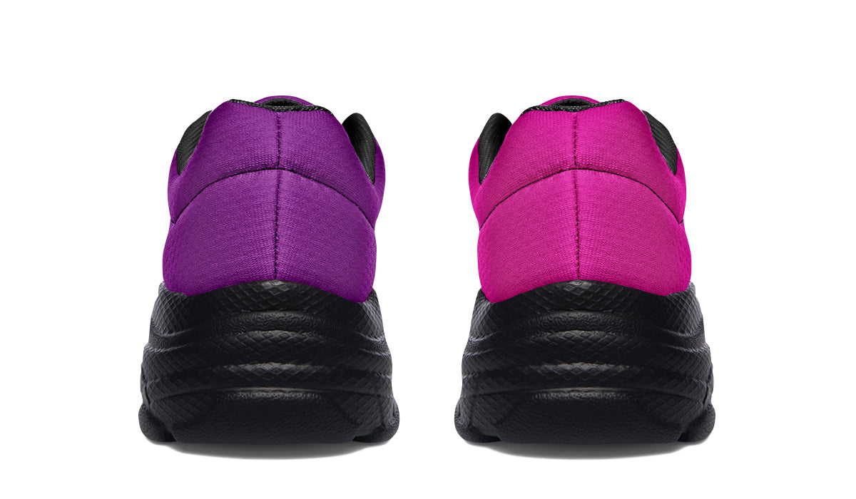 Purple And Pink Mismatch Chunky Sneakers