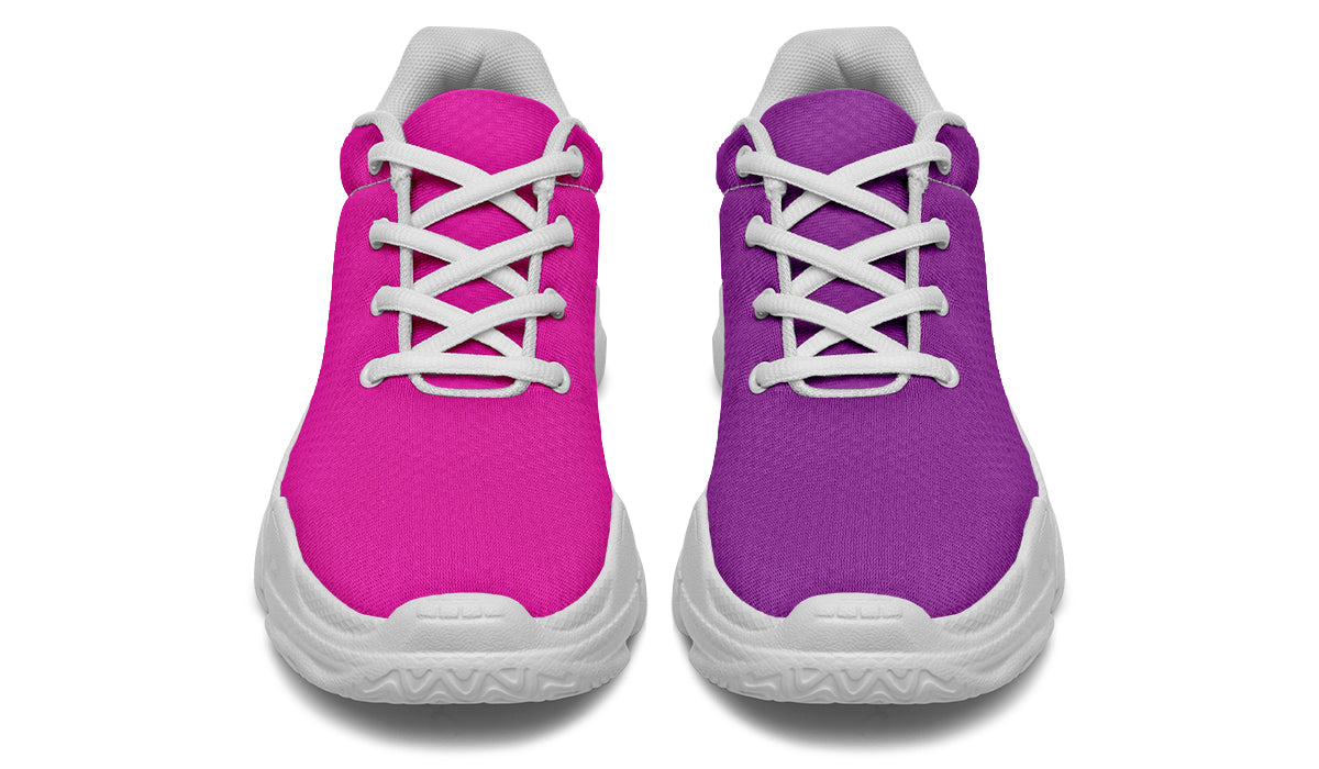 Purple And Pink Mismatch Chunky Sneakers