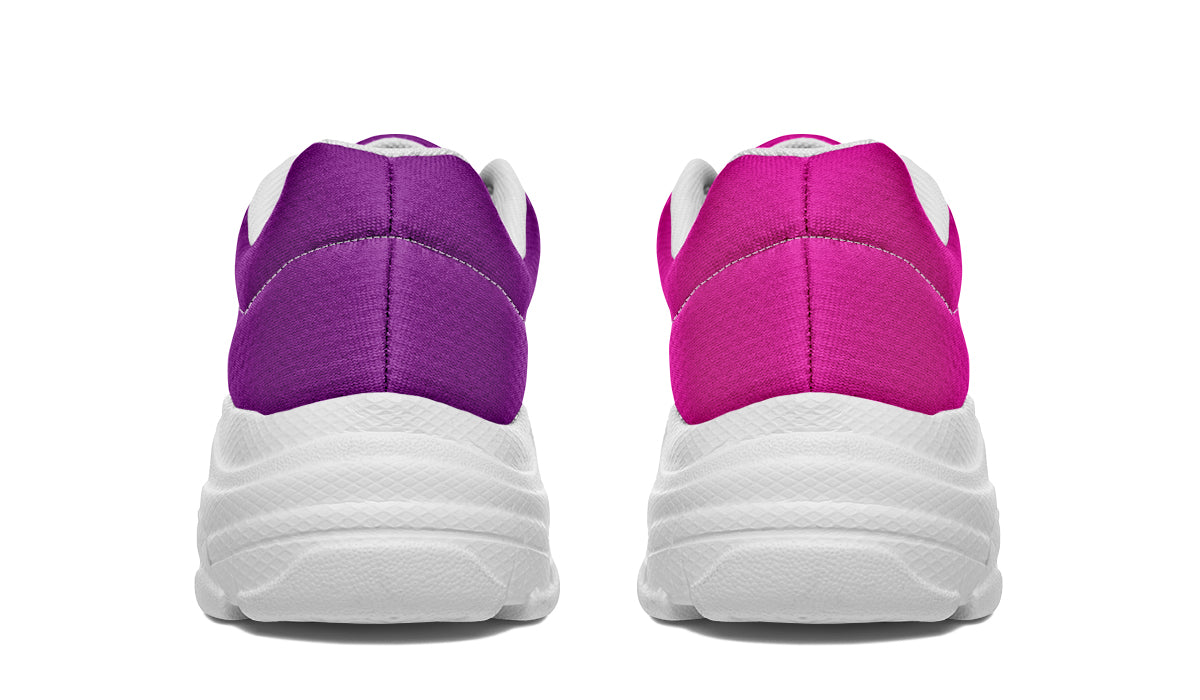 Purple And Pink Mismatch Chunky Sneakers