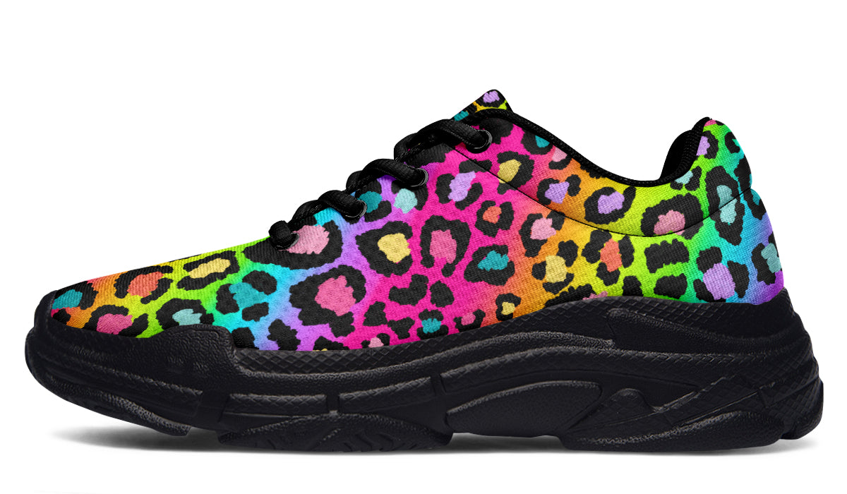 Rainbow Leopard Chunky Sneakers