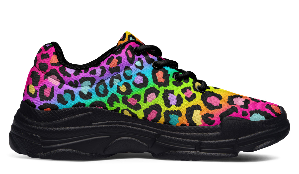 Rainbow Leopard Chunky Sneakers