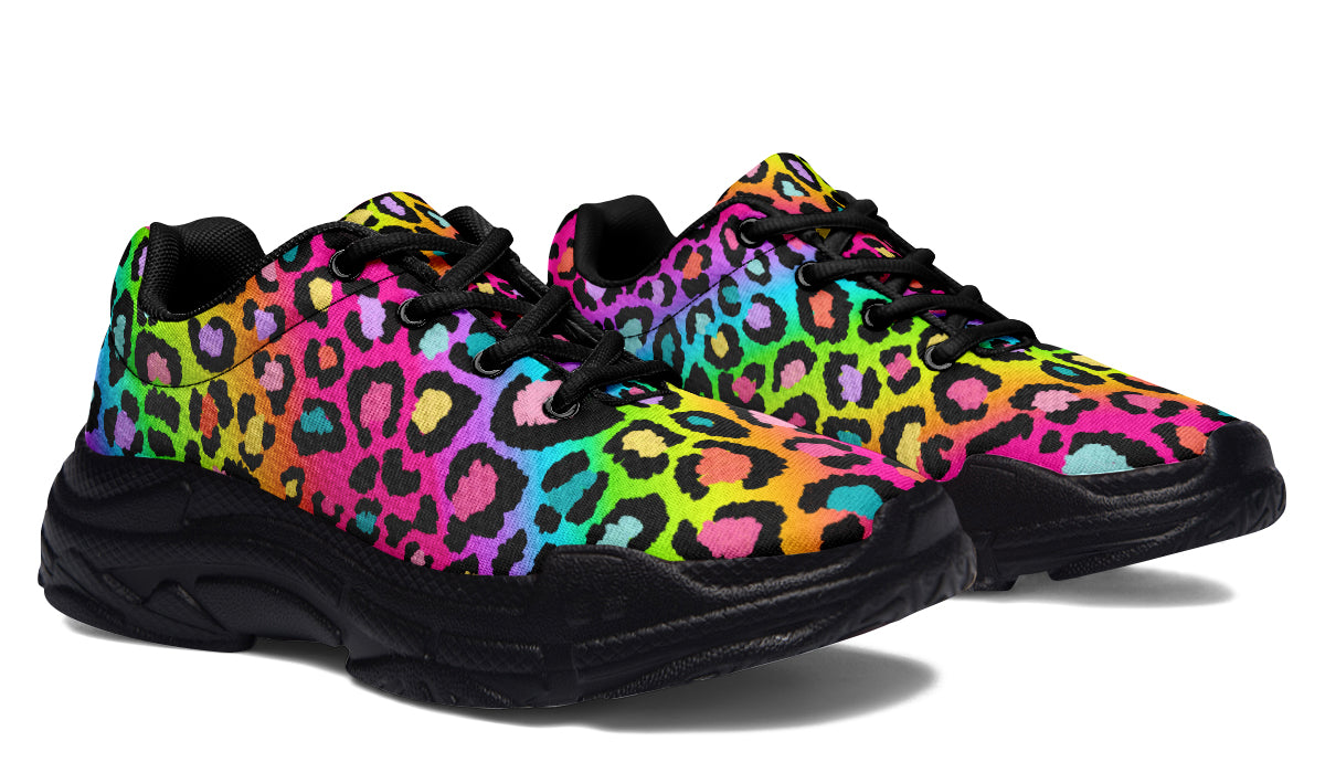 Rainbow Leopard Chunky Sneakers