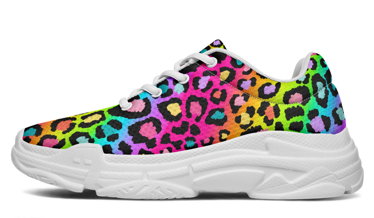 Rainbow Leopard Chunky Sneakers