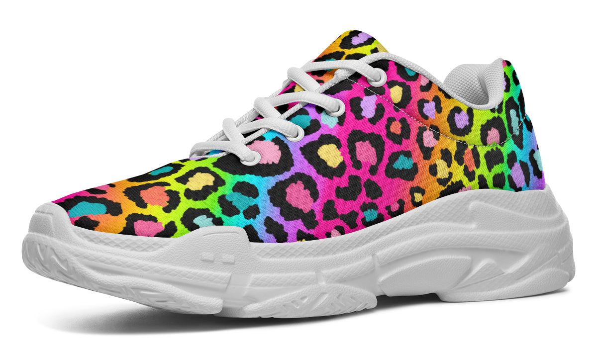 Rainbow Leopard Chunky Sneakers