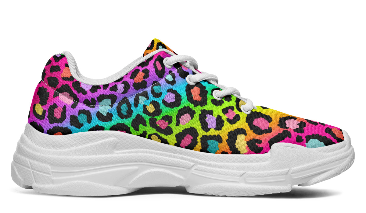 Rainbow Leopard Chunky Sneakers