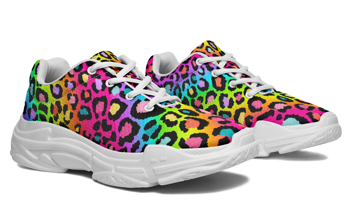 Rainbow Leopard Chunky Sneakers