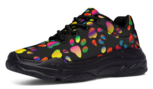 Rainbow Paw Prints Chunky Sneakers