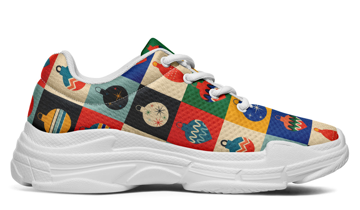 Retro Xmas Baubles Chunky Sneakers