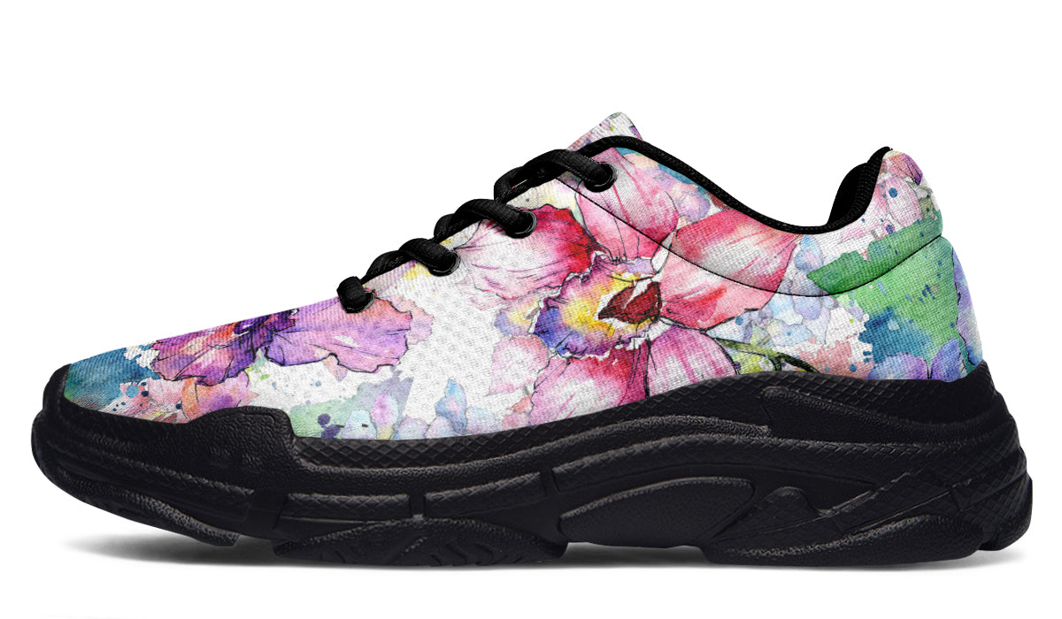 Watercolour Flowers Chunky Sneakers